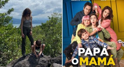 Silvia Navarro camina sobre la alfombra roja de la película “Papá o Mamá”, de la mano de su hijo