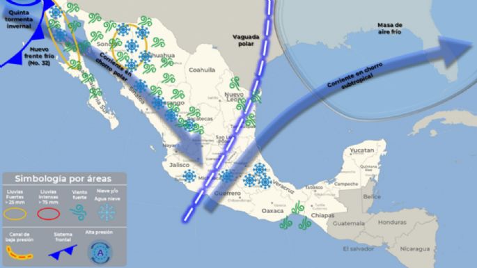 Clima en México: Vuelven heladas y nevadas con llegada de Frente Frío 32 hoy 1 de febrero