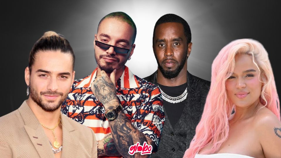 Karol G, J balvin y Maluma con P. Diddy.
