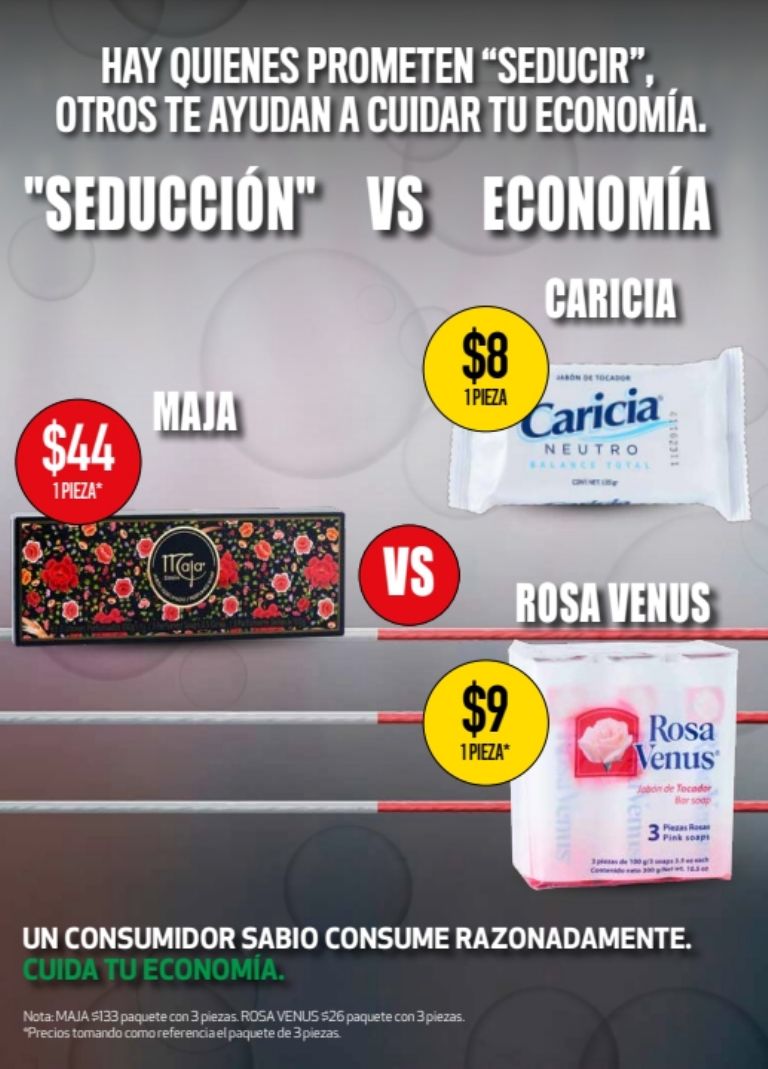 La Profeco señaló que hay jabones corporales económicos y buenos como el Rosa Venus y el Caricia.