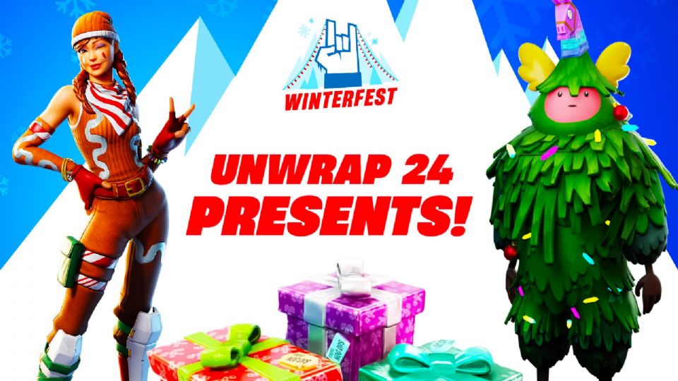 Fortnite: Skins gratis en el winterfest 2024.