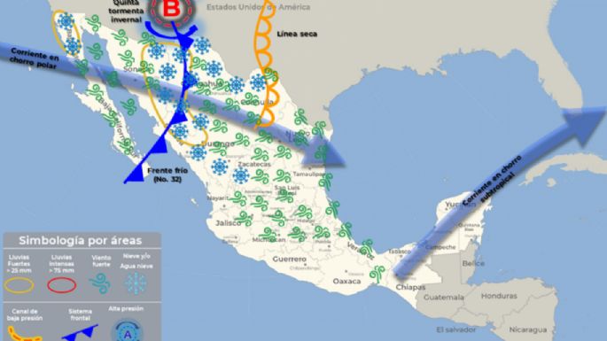 Clima en México: Lluvias, fuertes vientos y nevadas congelan al país hoy 2 de febrero	