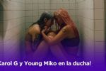 Karol G y Young Miko celebran el cumpleaños de la Bichota en la ducha