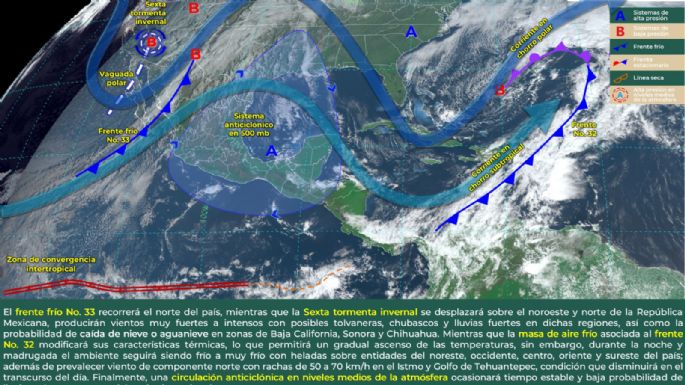 Clima en México: Se extienden las heladas y nevadas a más estados hoy 8 de febrero