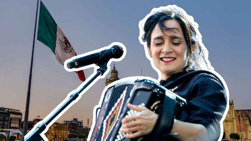 Julieta Venegas en el Zócalo de la Ciudad de Mpexico.