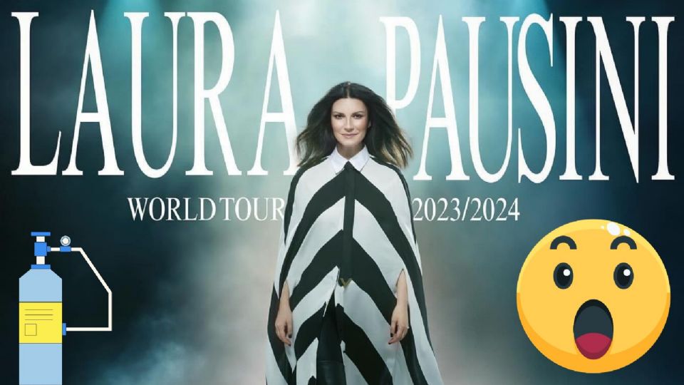 Laura Pausini sorprende al usar oxigeno durante su presentación en la Ciudad de México.