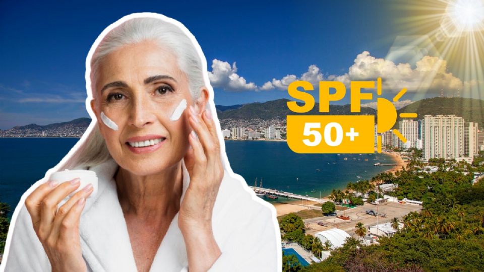 Protector solar, para mujeres mayores.