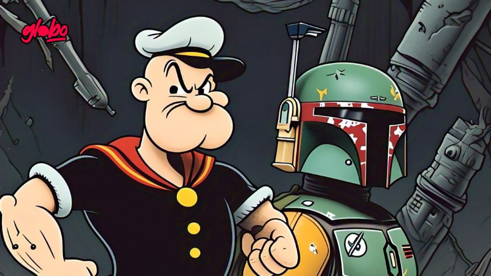 La inteligencia artificial ha recreado la fusión de Popeye el Marino con Boba Fett.