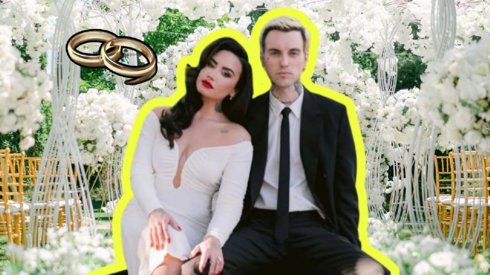 Demi Lovato se casó en una íntima ceremonia luciendo un elegante vestido blanco.