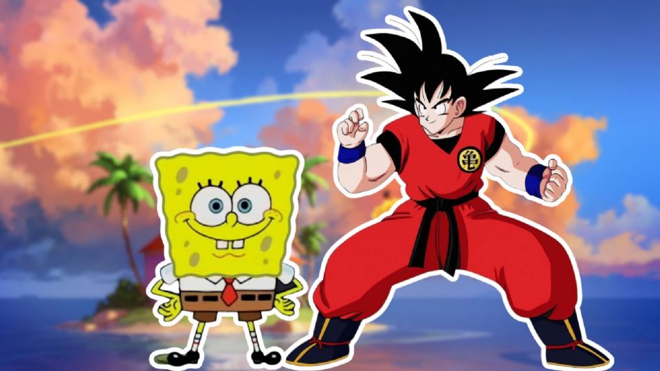 Así luciría la fusión de Goku de Dragon Ball Z y Bob Esponja, según la inteligencia artificial.