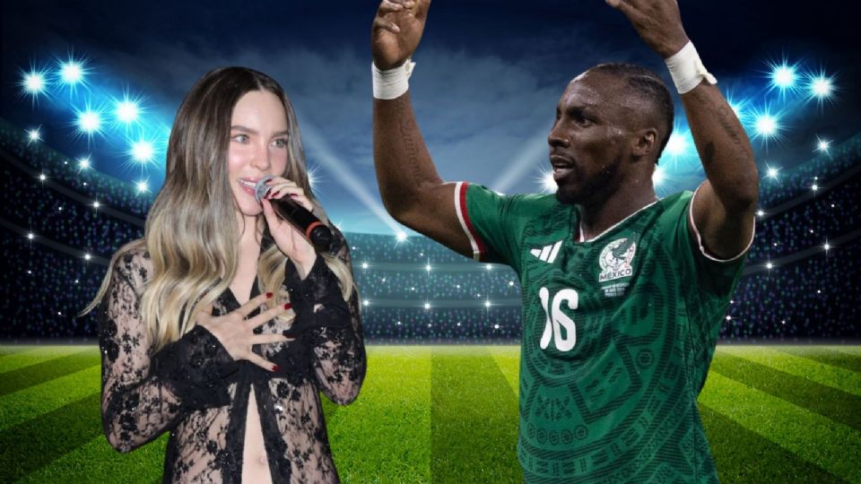 Belinda entrega el premio MPV a Julián Quiñones, uno de los jugadores más importantes del Tri.